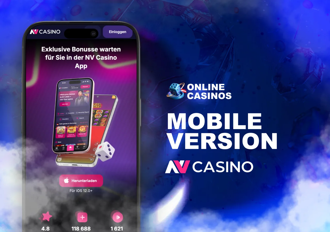 Mobile Version des Casinos mit angepasstem Layout und vollständigem Funktionsumfang