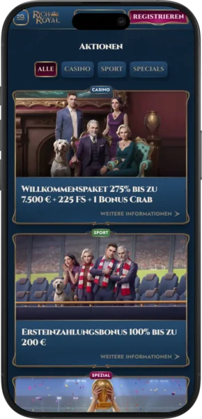 Rich Royal Casino Bonusseite